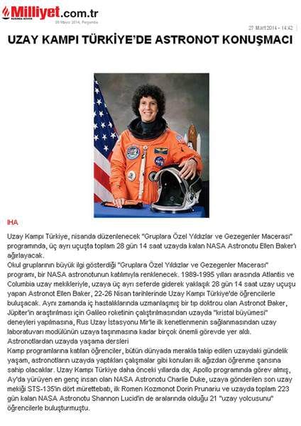 MİLLİYET && Uzay Kampı Türkiye'de Astronot