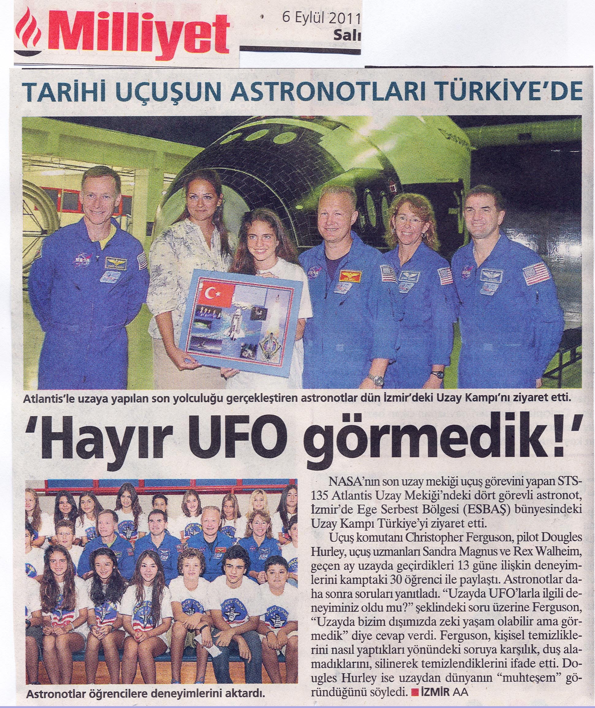 MİLLİYET && Tarihi Uçuşun Astronotları Türkiye'de